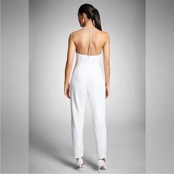 SACHIN & BABI ALEXA JUMPSUIT BEADED NECKLINE IN IVORY Sz:2 Ret$725 - Picture 5 of 6
